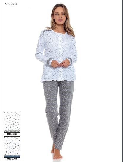 MYPI Pigiama donna cotone lungo aperto art 3241